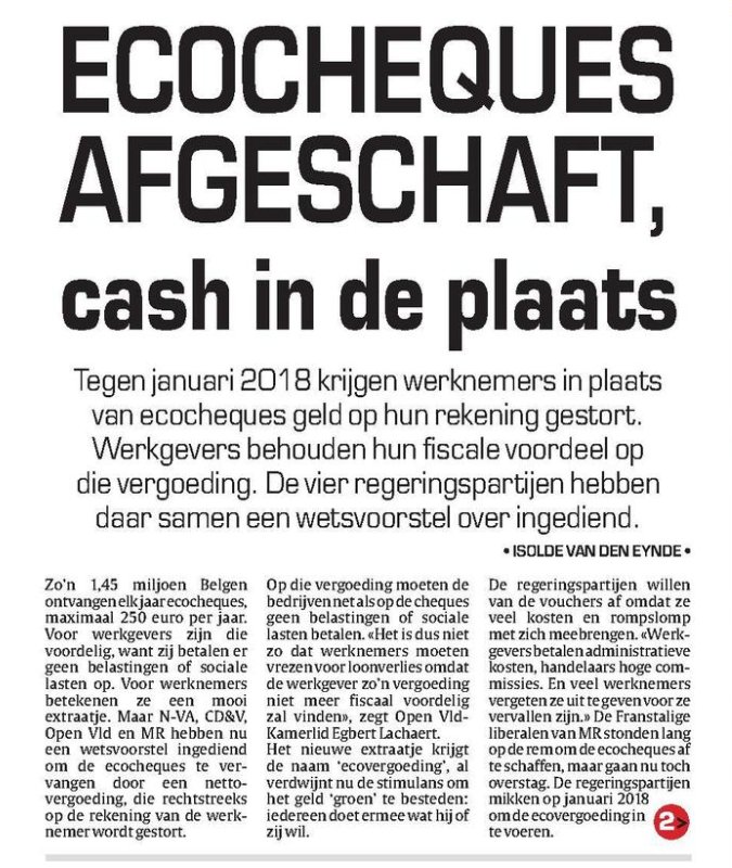 kosaer's tweet photo. .@Stefaanvercamer "Ecocheques worden afgeschaft. Werknemers behouden hun koopkracht, werkgevers hun lastenverlaging". @HLN @egbertlachaert https://t.co/9eKcUvfZK2