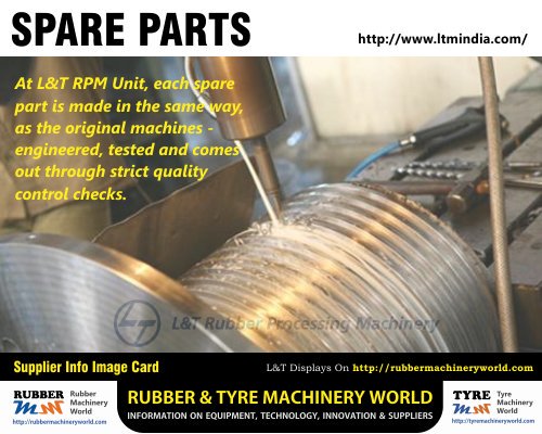 rubbermachineri's tweet photo. L&T RPM Unit offers high quality parts and service at affordable cost. #LTRPM #RMWInfo #Rubber #Machinery https://t.co/YmAj4Xpi3R