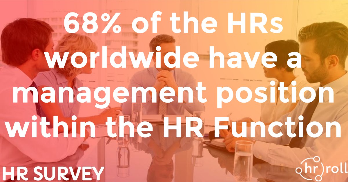 MyHRRoll's tweet photo. 68% of the #HRs worldwide have a #Management #Position within the #HR #Function - Survey.

#HRTuesdays #HRSurvey #HRManagement #HrRoll https://t.co/SesnEx5StH