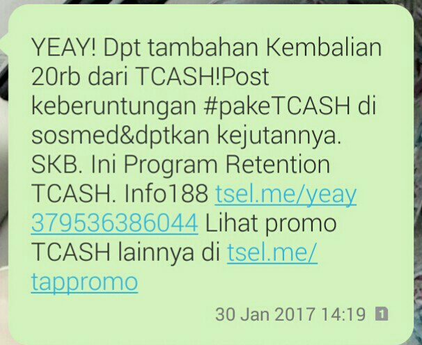 Asssiiikkk dapat kembalian dari TCash dari <a href="/Telkomsel/">Telkomsel</a> . Dipakai buat merchant apa lagi ya? #pakeTCASH