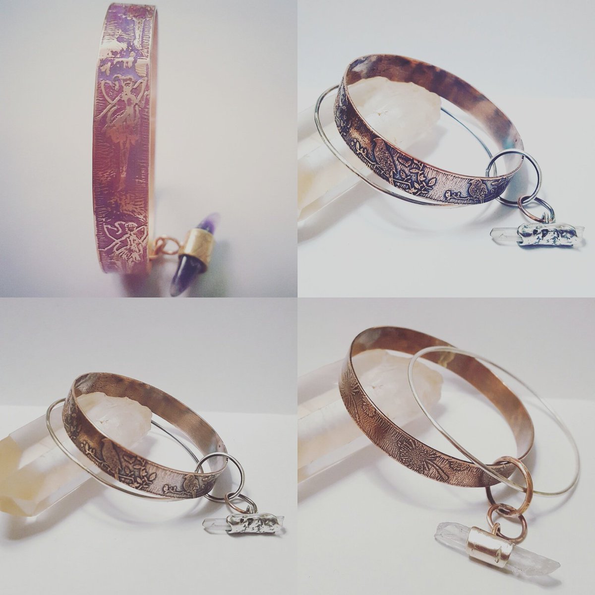 Melanie260198's tweet photo. Pretty new bangles https://t.co/Ww0gQKpGBi #handmade #copper #sterlingsilver #unique #bangles #crystalcharms #madewithlove https://t.co/uVlB91XQlS
