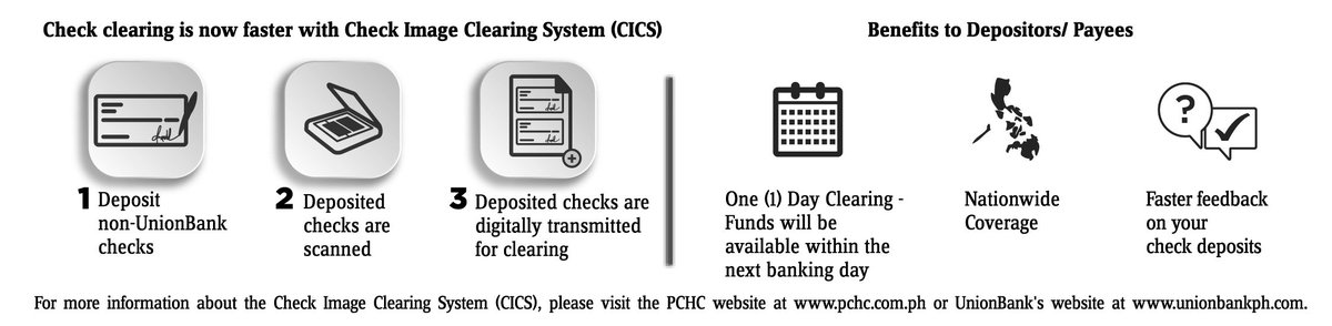 unionbankph's tweet photo. Effective February 1, check clearing will be faster with UnionBank's Check Image Clearing System!
#UnionBank #SmartBanking #MakeDaDiff https://t.co/7yXZGlyVlk