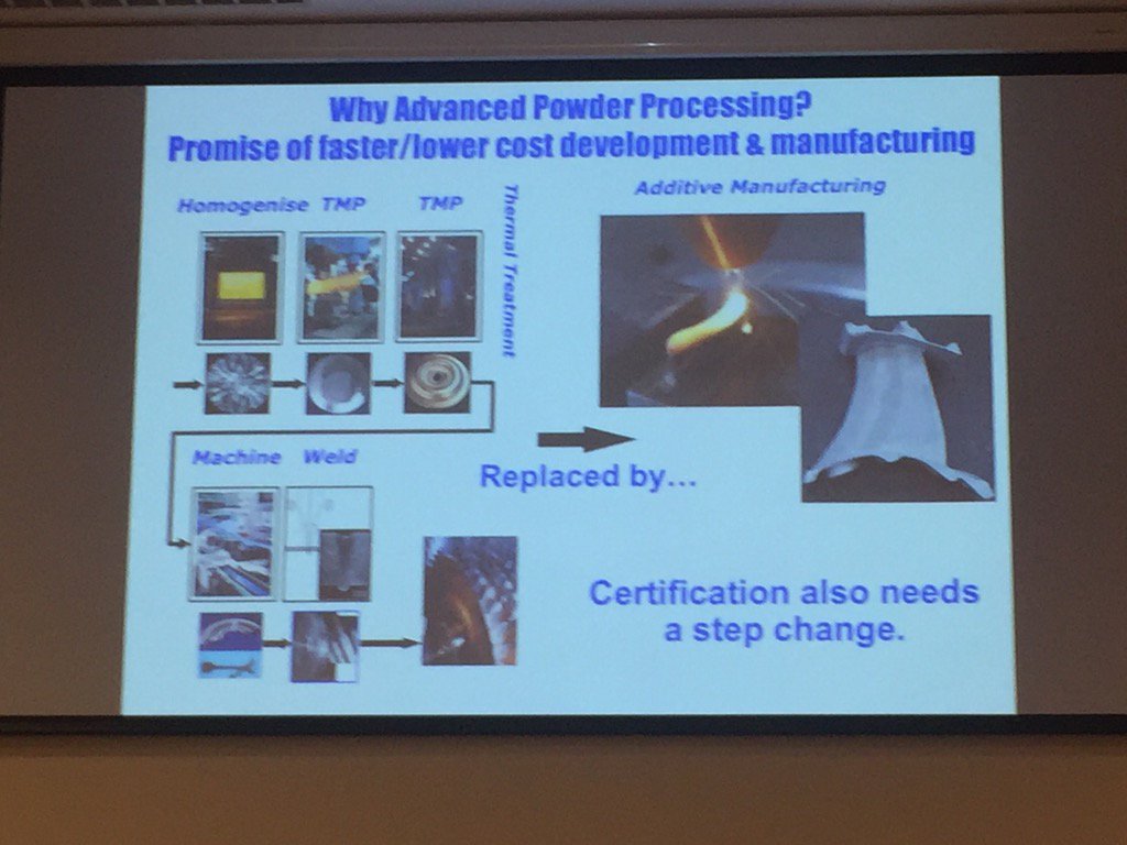 WRStirling's tweet image. Aero engine parts manufacture involves 9 steps. #AM can reduce 6 steps to 2, but certifying needs reform #mapplaunch