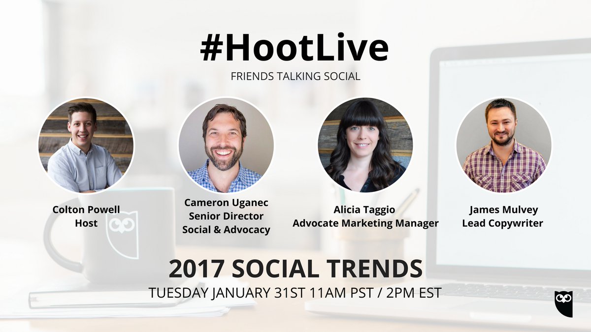 Griff (@e__griff) on Twitter photo What will social look like in 2017? Join us as we go LIVE on Jan 31 at 11am PT/ 2pm ET with <a href="/CameronU/">Cameron Uganec</a>: ow.ly/wOF2100zzjl #HootLive What will social look like in 2017? Join us as we go LIVE on Jan 31 at 11am PT/ 2pm ET with <a href="/CameronU/">Cameron Uganec</a>: ow.ly/wOF2100zzjl #HootLive