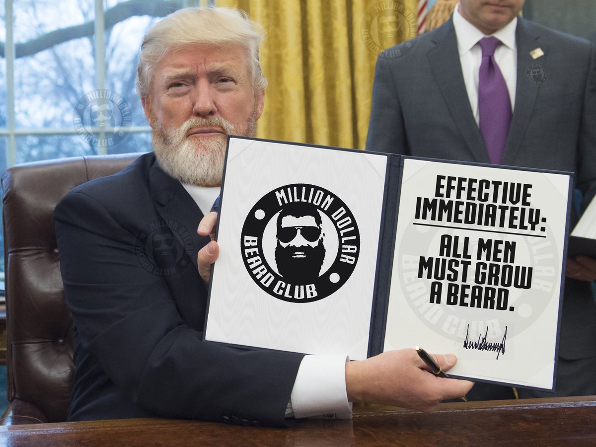 While we all can't surely agree on all of Trump's policies... This is surely one that we fully support!

MillionDollarBeardClub.com
