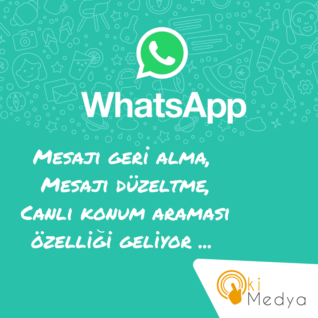 Okimedya's tweet photo. Whatsapp Kullanıcılarına Müjdeli Haber ☺️

#okimedya #whatsapp #dijitalpazarlama https://t.co/JkzbN1Pu7r