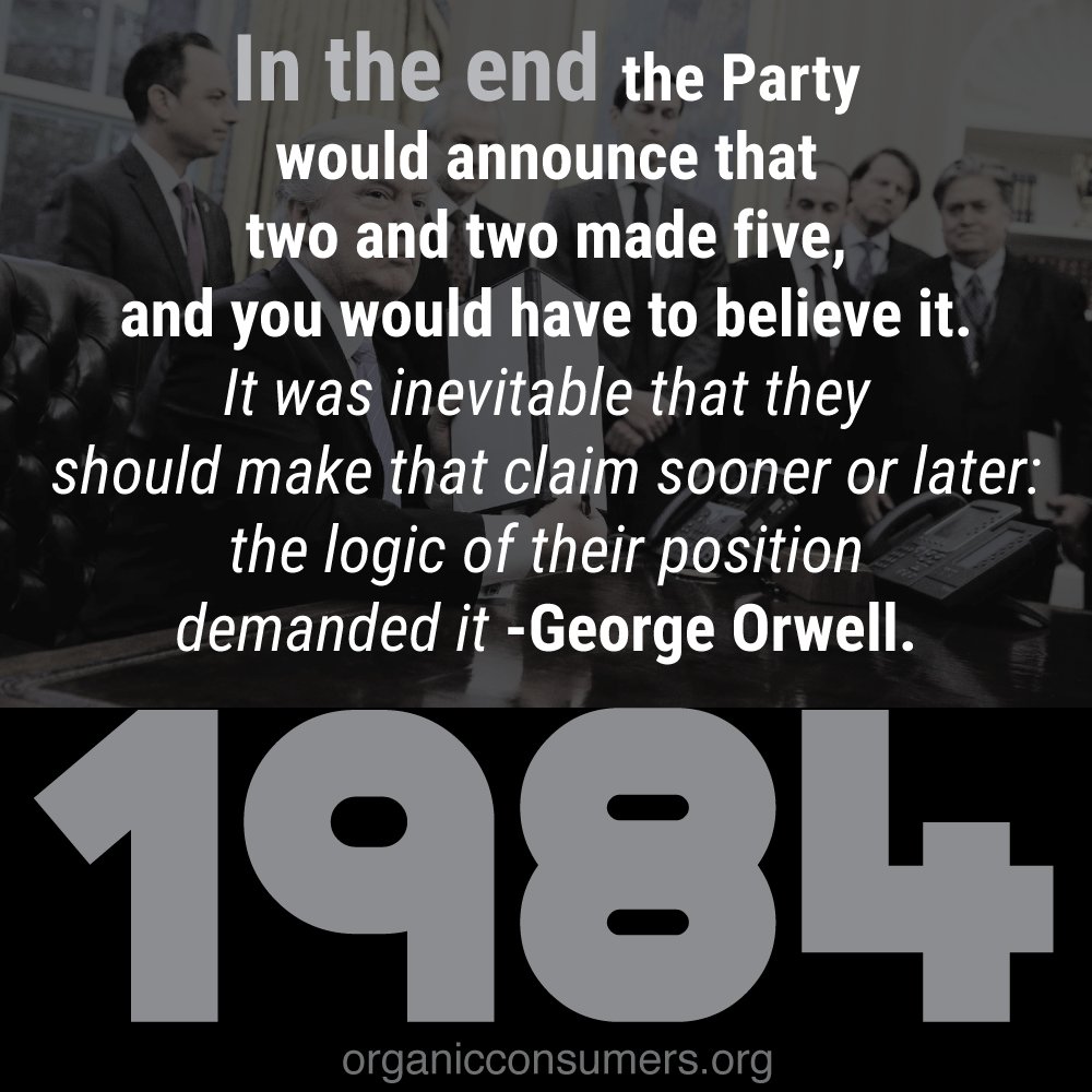 OrganicConsumer's tweet photo. George Orwell’s "1984" is currently the number one bestselling book on Amazon. Does this have something to do with Trump's executive orders? https://t.co/QGj9Mtp9p7