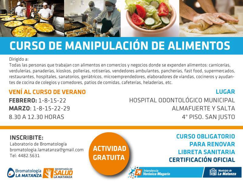 ACollia's tweet photo. Arranca el curso gratuito de manipulación de alimentos p/ q' los comercios en #LaMatanza ofrezcan productos seguros
https://t.co/pVrTfmha78 https://t.co/9ifSCsQGHU