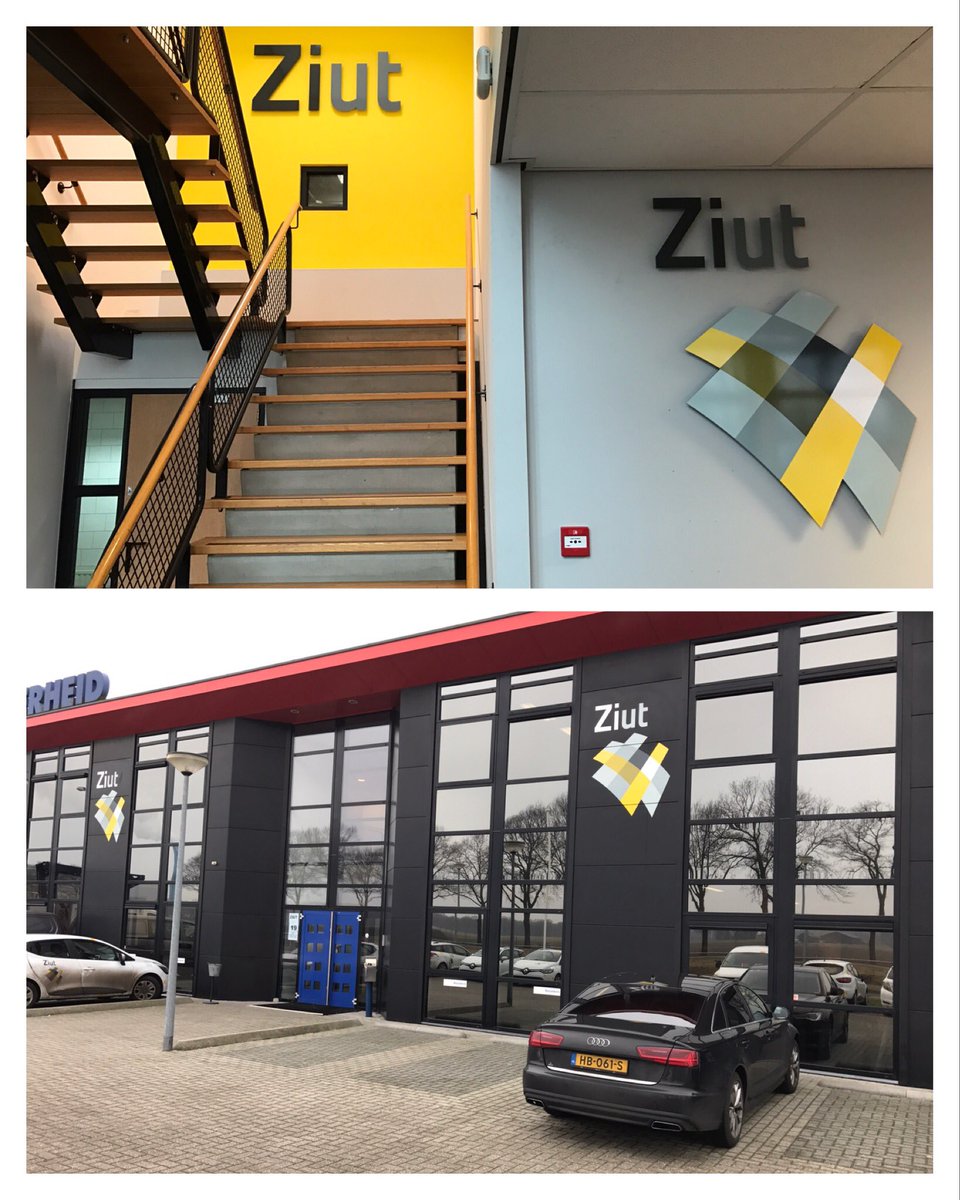 HtBroeke's tweet photo. Vandaag is de signing aangebracht aan buiten- en binnenkant van ons nieuwe #ziut pand in Wijster. #Bordbusters dank https://t.co/XB1PnQm6Gd