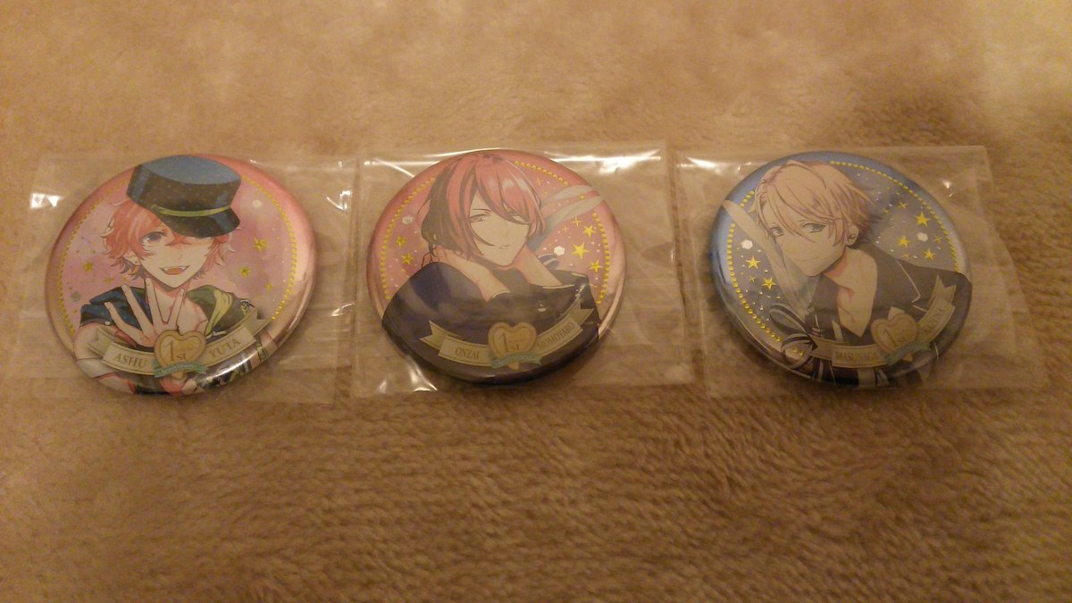 setuna_silver's tweet photo. 【譲渡⑥】B-project Bプロ 1stanniversary缶バッジ

譲：阿修 音済 増長

求：定価＋送料

@bpro_torihiki  @Bpr_bot https://t.co/WMBjXyjvaP