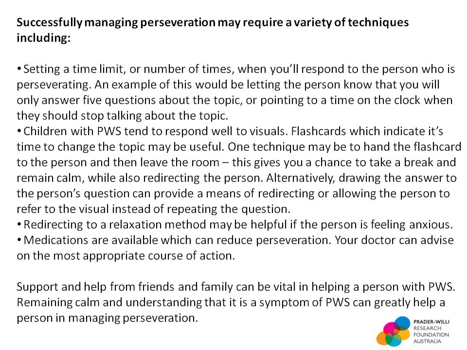 This week we're focusing on perseveration in #praderwilli facebook.com/PWRFA/