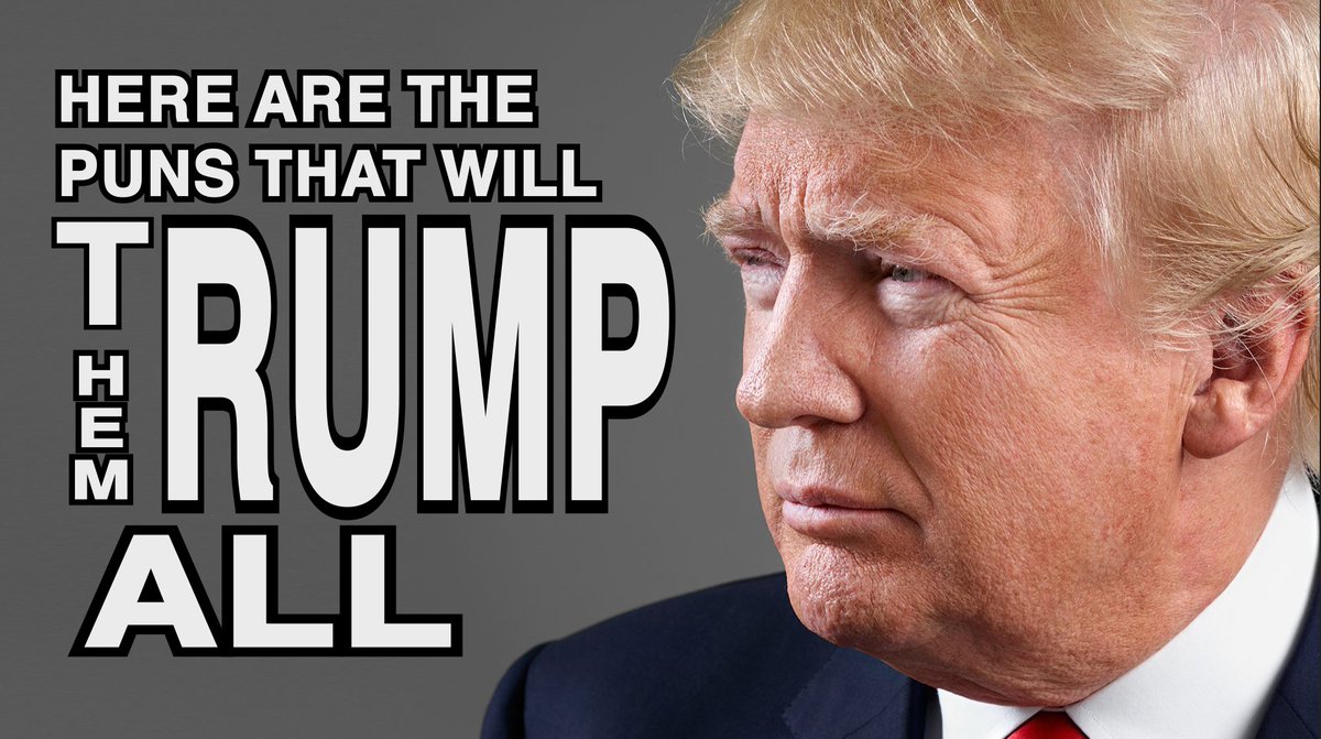 PunnyIntended's tweet photo. Puns that will will #TRUMP them all https://t.co/tDnUYAL0Mh
