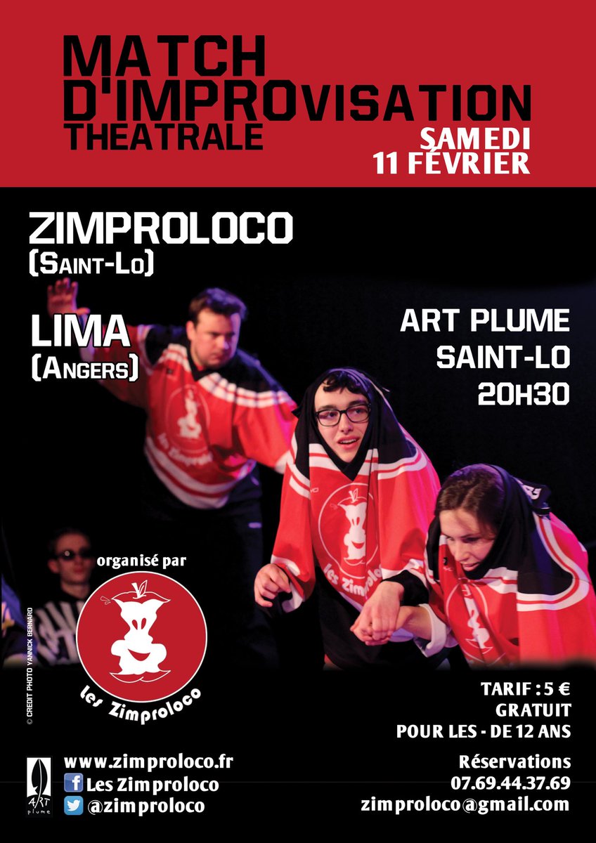Le 11 février, nous accueillons <a href="/angerslima/">Lima Angers</a> pour un match d’impro de folie ! 
Réservations au 07.69.44.37.69
#SaintLo #impro #zimproloco