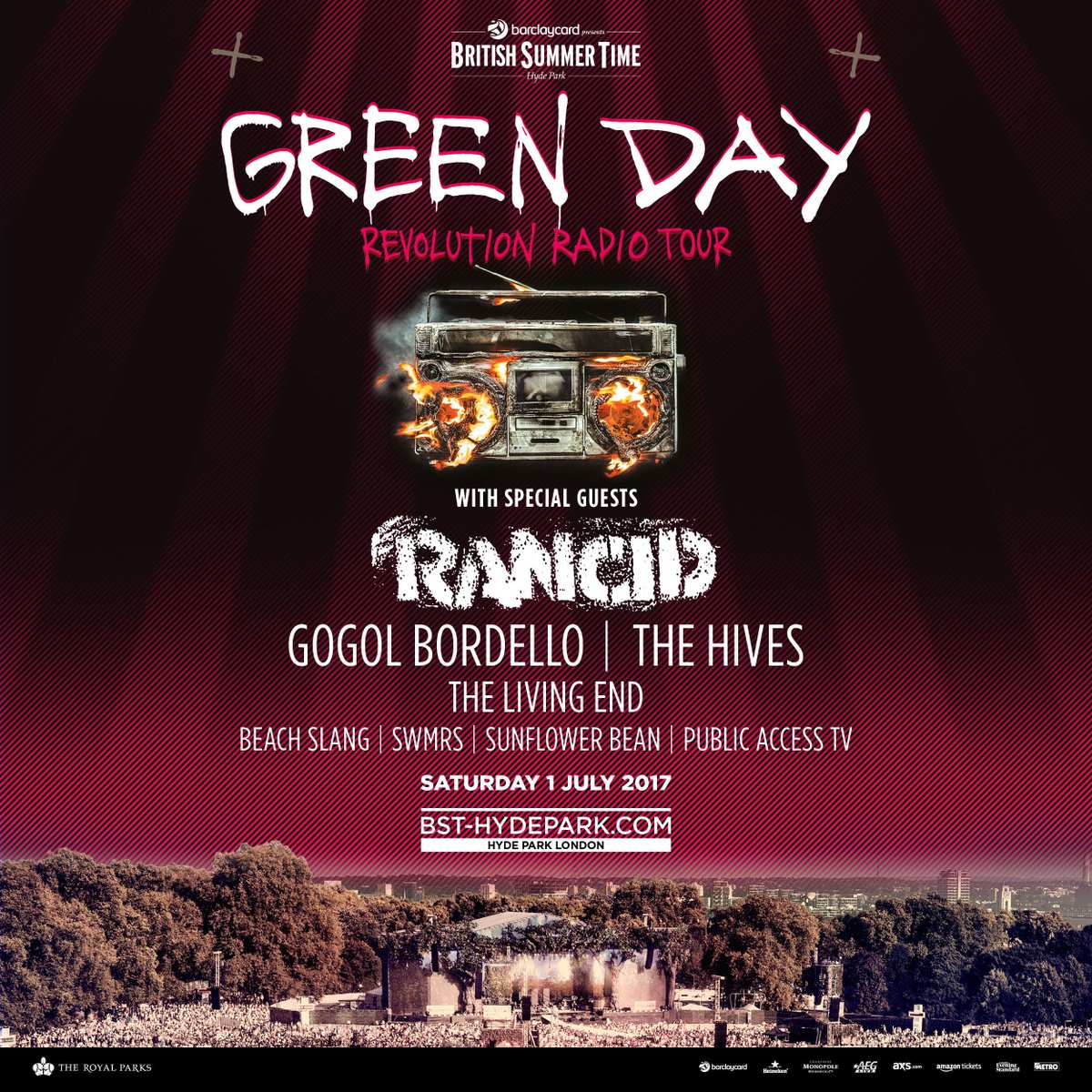 SceneGigs's tweet photo. . @GreenDay @The_Hives and @Rancid in one day? Lovely stuff https://t.co/pIXmsm022z #GreenDay #rancid #bst