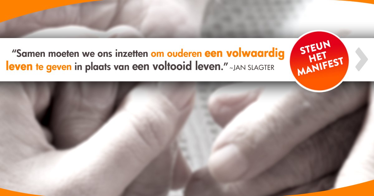 Onderteken ook! Het manifest #waardigouderworden pleit voor welzijn &amp; kwaliteit van leven van ouderen ➡️️ bit.ly/manifestWOW