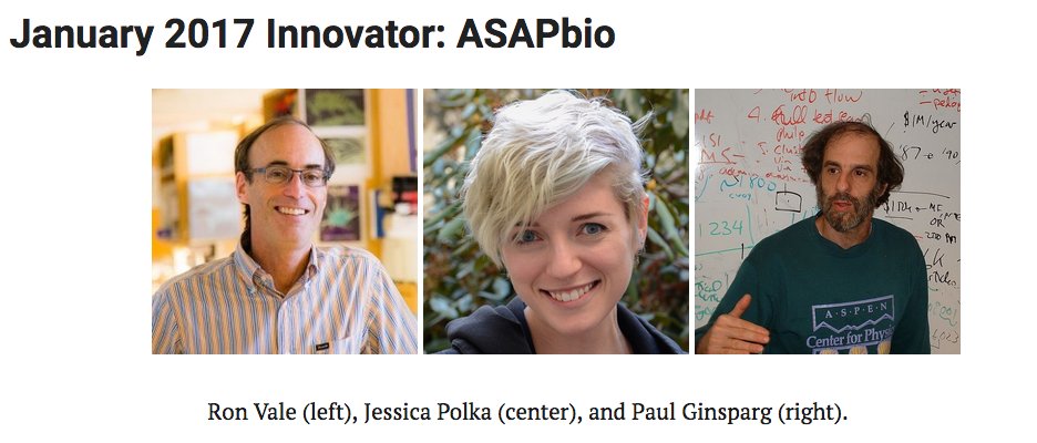 EvoMRI's tweet photo. Congrats to #ASAPbio for being named 
@SPARC_NA Innovator January 2017!
https://t.co/OhG0PJpaSm
#preprints #openaccess #openscience https://t.co/ZhU6THnMJL
