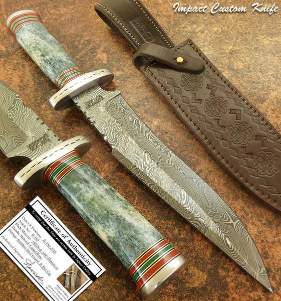 Custom Made Damascus Steel Bowie Knife
==> saknives.co.za