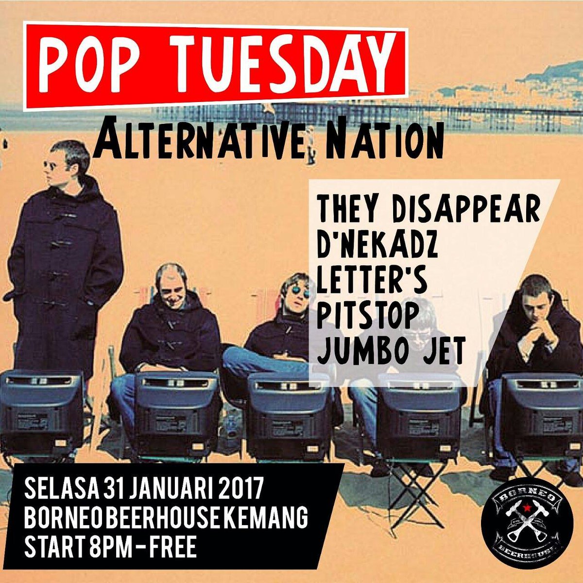 TheBeatJakarta's tweet photo. Pop Tuesday -  Alternative Nation tonight @borneobeerhouse https://t.co/uPDGnuV48G