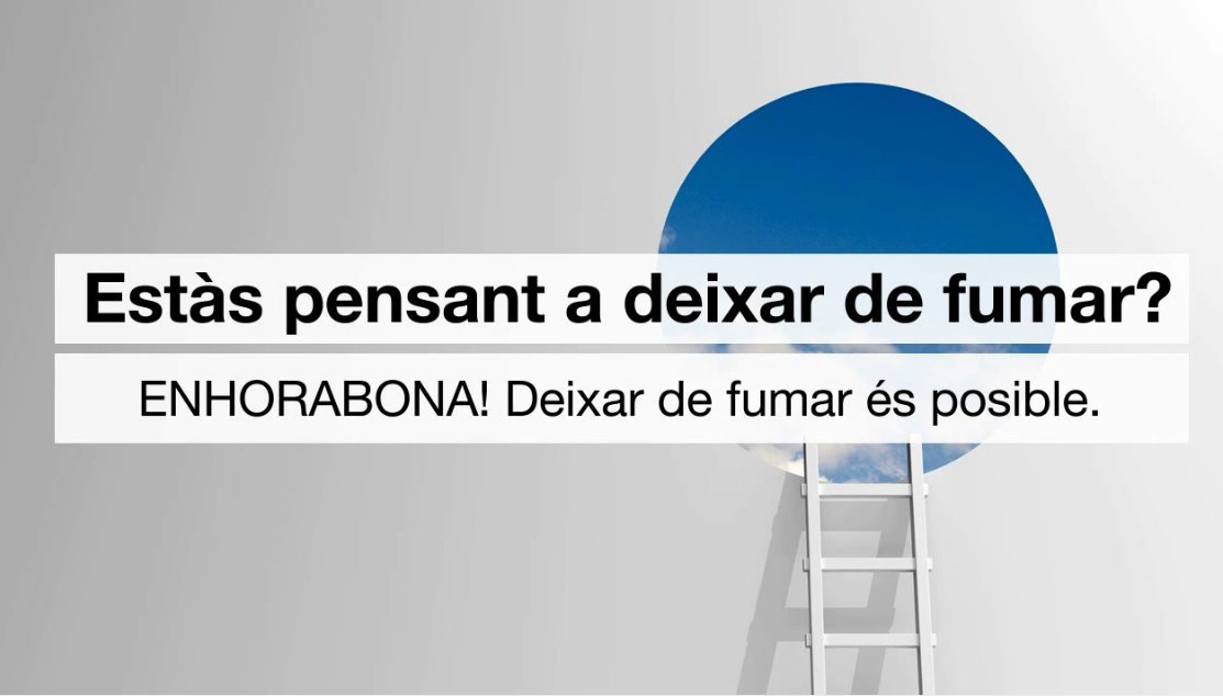 hospitalclinic's tweet photo. #BONDIA Qualsevol moment és bo per a deixar de #fumar! Sigues saludable, viu sense #tabac! 🚭 #DMCancer17 https://t.co/D2PNr7ghZ2 @salutcat https://t.co/4EVHOntKLh
