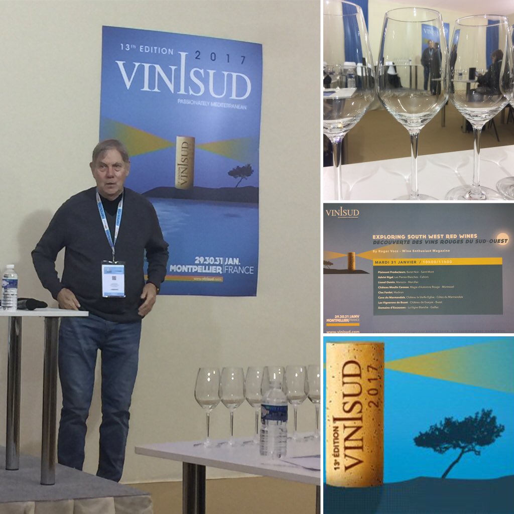 SelectusWines's tweet photo. #Day3 at #VINISUD2017 with a #masterclass presented by #RogerVoss from @WineEnthusiast to explore #south #west #red #wines @VINISUD #wine https://t.co/deFBoDibHK