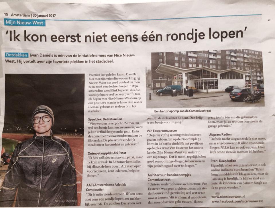 IwanDaniels's tweet photo. Strak! Mijn #Nieuwwest in 't clubblad van @NieuwWest met oa @aacatletiek @Radionamsterdam @deNatureluur @abipatat @Eesterenmuseum &amp; @VLLA_ https://t.co/1dNsRaGN3S