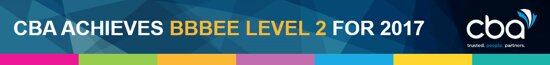 BizCBAGroup's tweet photo. CBA achieves Level 2 BBBEE for 2017 - View our certificate, and story here https://t.co/gWyOBeoetD https://t.co/hjzCbA41p3