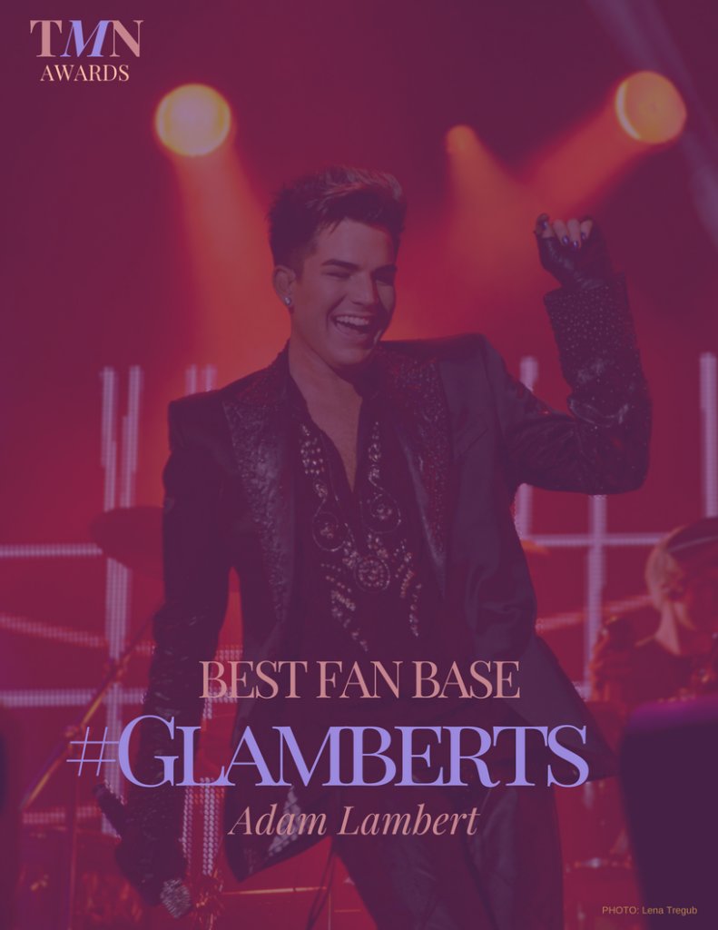 FoxVegas's tweet photo. TYSVM, @TopMegaNewz TMN AWARDS 2016:  
#FanBaseOfTheYear @adamlambert ! #Glamberts 💞
#TMNmagazine #TopMegaNews
https://t.co/XgctTZKTG6 https://t.co/WYqMUCBpGt