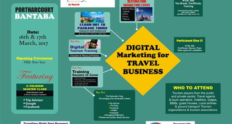 Port Harcourt Bantaba 2017 sets to revive travel business on 16 - 17 March, 2017. 
To participate, contact: +2348033056095 &amp; +2348023033429