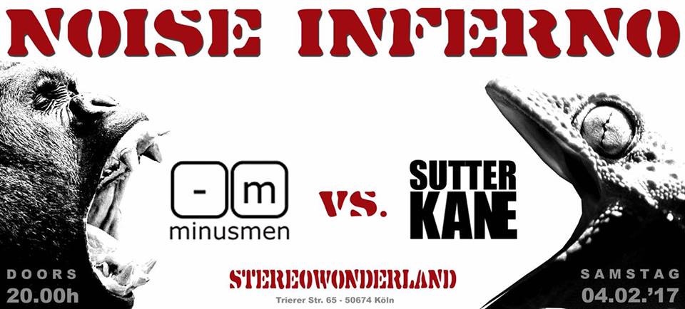 Konzert am 04.02.2017 mit minusmen facebook.com/minusmen &amp; Sutter Kane facebook.com/Sutter-Kane-11…