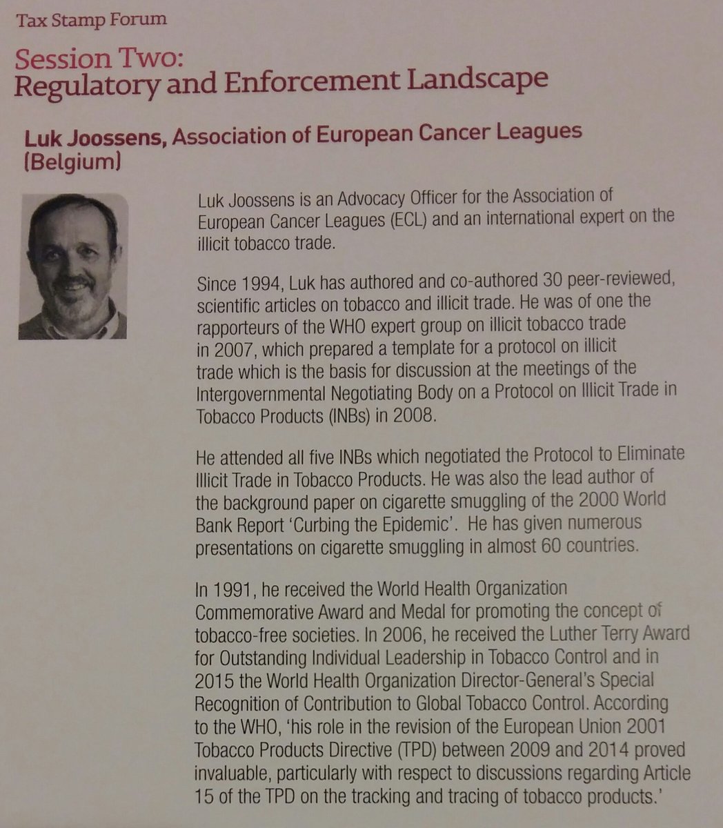 marconipop's tweet image. Ready to attend Luk Joossens&apos; speech on illicit tobacco trade
#TaxStampForum #FCTCProtocol