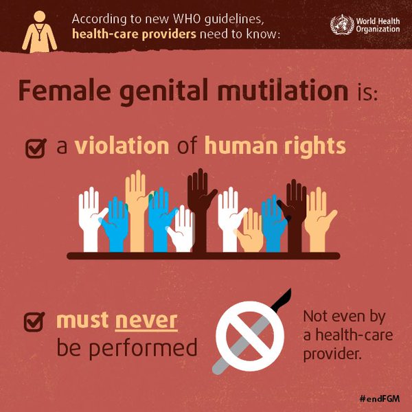 WHOAFRO's tweet photo. Female genital mutilation violates human rights & it must NEVER be performed #EndFGM https://t.co/7UM7dHPURJ https://t.co/9XPqOeVZqe