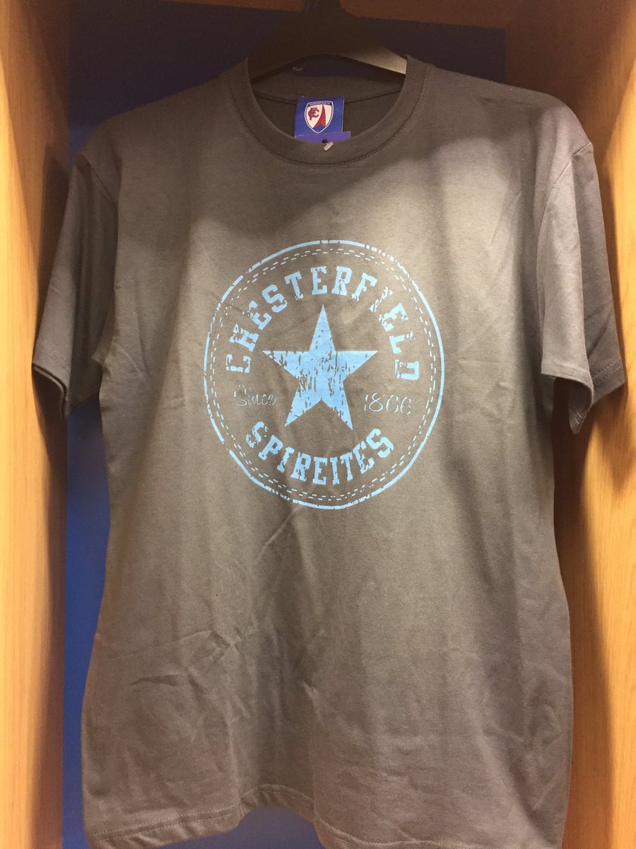 cfc_superstore's tweet photo. We've 2 new @ChesterfieldFC t-shirts in stock. The popular Verse Tee is back, now in charcoal and we have the Whiskey Tee new in. £15 each https://t.co/iBvgFd10PZ