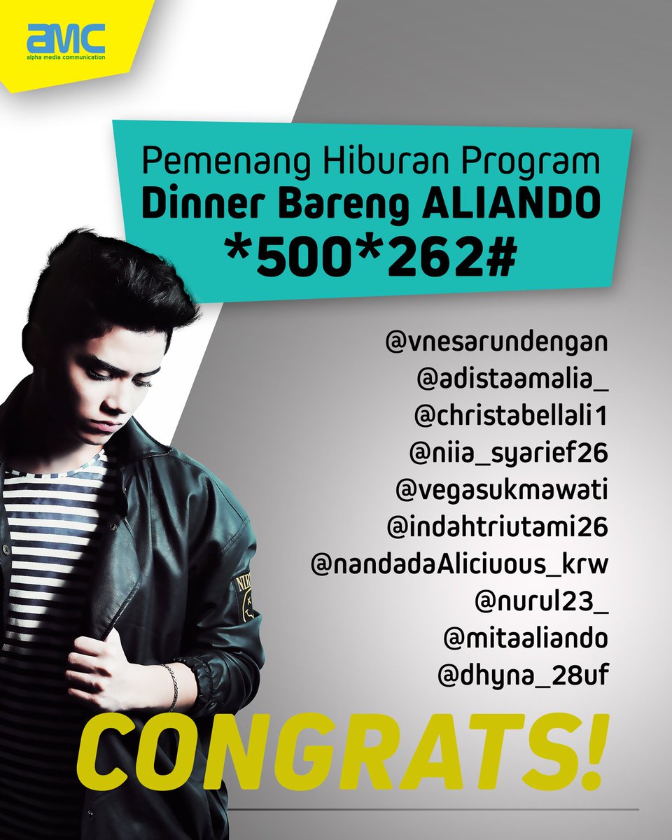 AMC_Indonesia's tweet photo. @vnesarundengan
@adistaamalia_
@christabellali1
@niia_syarief26
@vegasukmawati
Segera konfirmasi ke email asty_sofa@yahoo.com https://t.co/eTFVn8pIJq