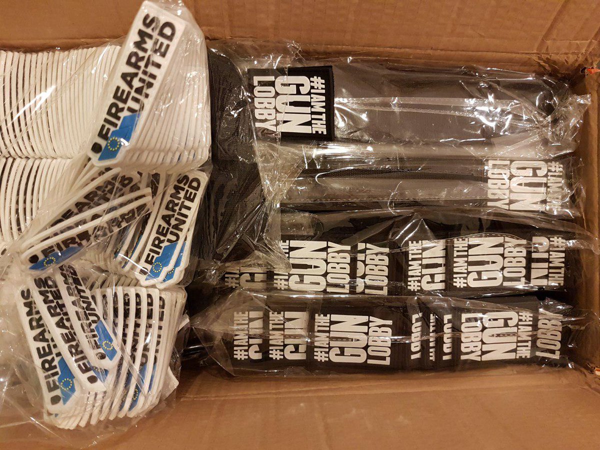 This just came in the mail... 2,000 pcs ;) Get yours (and more) at iamthegunlobby.eu to fight the #EUgunban in style! #IAMTHEGUNLOBBY