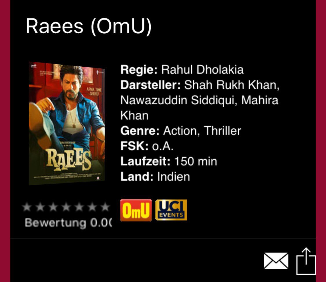 SRKAustria's tweet photo. UPDATE !!! 🚨🚨🚨
RAEES Spielzeiten sind da !
RAEES movie times are out !
https://t.co/1TL14mGJ0f
#RaeesInAustria #RaeesFDFS https://t.co/7neuW3BUQ5
