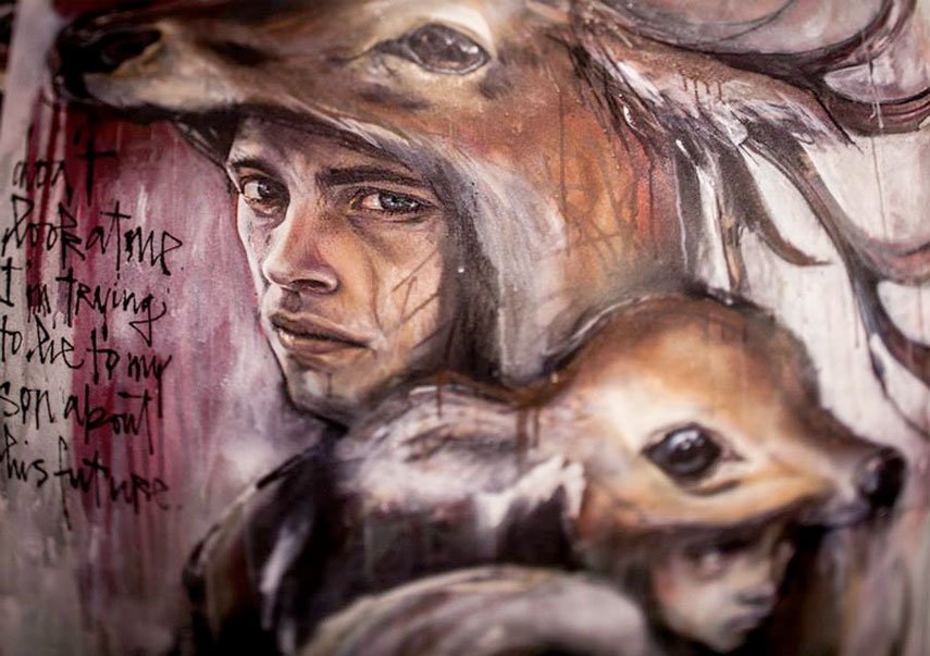 hitocreations's tweet photo. We truly love the #art of @Herakut https://t.co/OasiX6opg1❤️ #hitocreations #blog #humanity #graffiti #dedication #refugeesmakeculture https://t.co/NK9Q7YVN1s