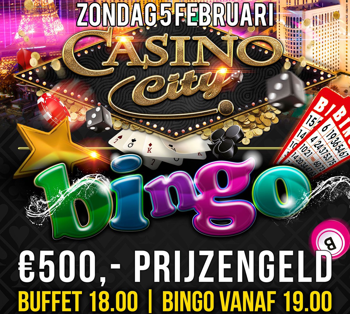 Zondag 5 februari BINGO &amp; BUFFET in onze vestigingen aan de Ceintuurbaan, Jan Evertsenstraat en Oudezijds Achterburgwal!