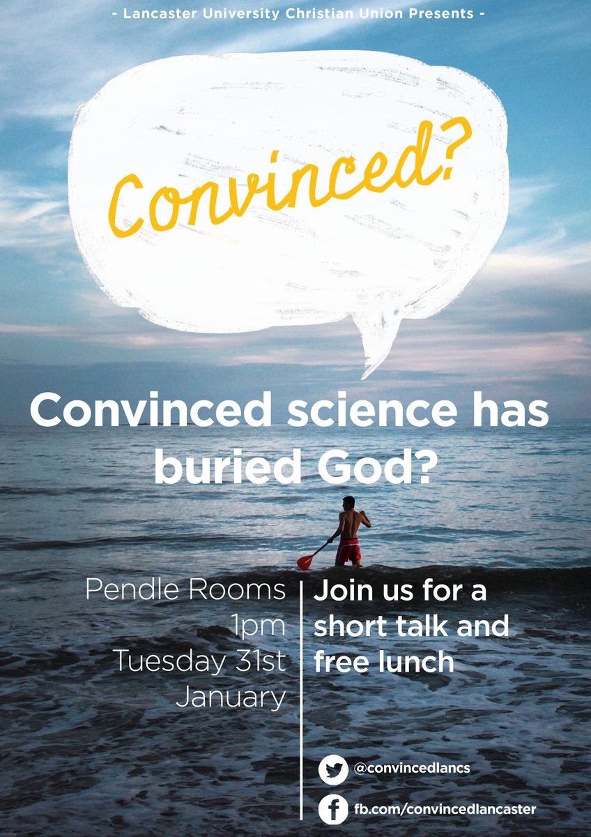 convincedlancs's tweet photo. Convinced Science has all the answers? Join us in Pendle Rooms at 1pm to hear our thoughts! #convincedlancaster https://t.co/QInlW6rRiw https://t.co/SWWOmspZCH