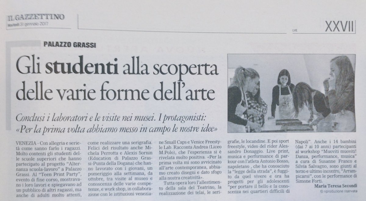 E oggi siamo sul <a href="/Gazzettino/">Gazzettino</a> insieme ai ragazzi dell'#alternanzascuolalavoro ⭐️ grazie #smallcaps e #venicefreestylelab