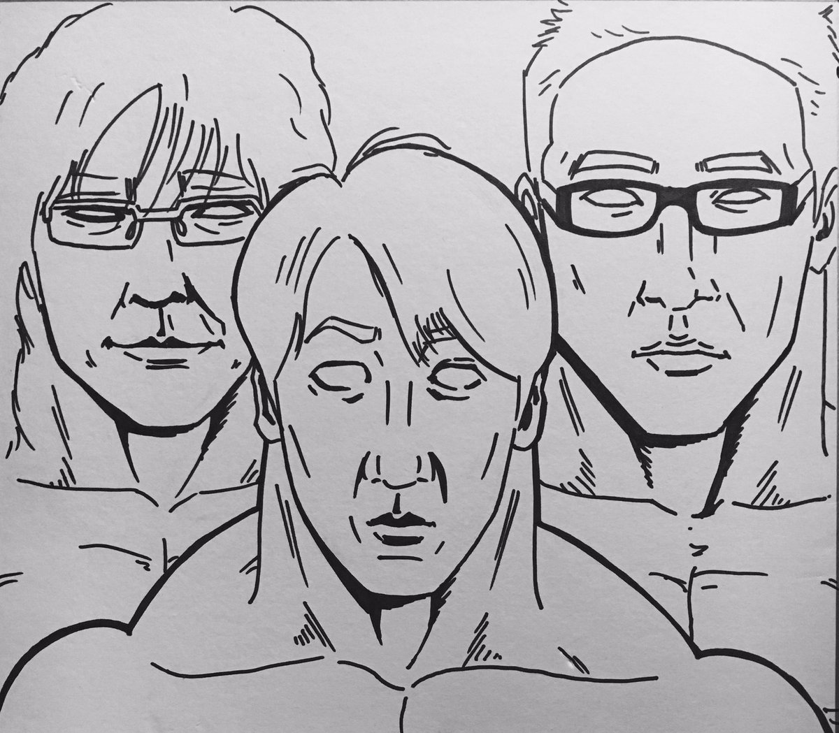劇画似顔絵 A K A 吉田孝弥 劇画似顔絵 東京03 飯塚悟志 さん 豊本明長 さん 角田晃広 さん 劇画似顔絵 A K A 吉田孝弥 劇画似顔絵 東京03 飯塚悟志 さん 豊本明長 さん 角田晃広 さん