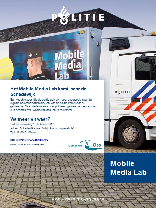 gemeenteoss's tweet photo. Inwoners Schadewijk: tips nodig om inbraak en fietsendiefstal te voorkomen? Kom naar ons mobiele lab , 13 feb 18–21 u. Oss #MMLO https://t.co/nSDkZ9q63m