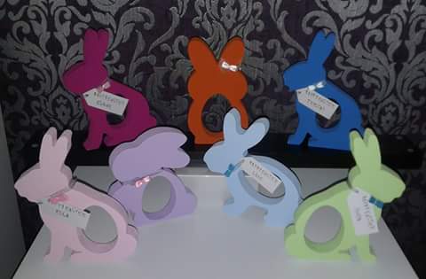 izzy_bizzys's tweet photo. Our easter bunnies are our biggest seller these are £6 each or 2 for £10 and comes personalised xx #easter #easterbunnies #kinderegg https://t.co/B3cyzKrvT9
