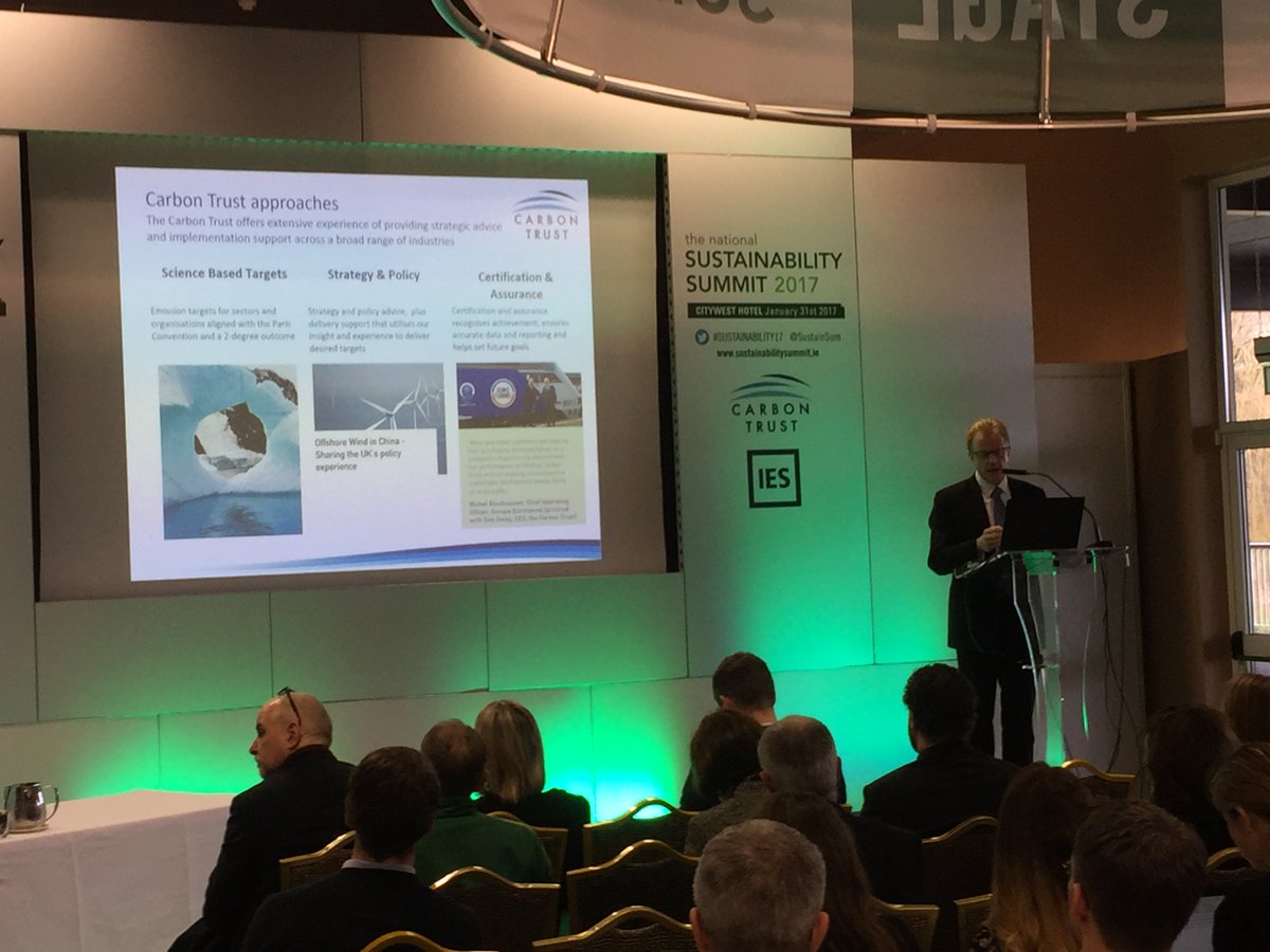 thecarbontrust's tweet photo. Our Darran Messem speaking at the National Sustainability Summit in Ireland today @SustainSum #sustainability17 https://t.co/UPHAp2n75Z