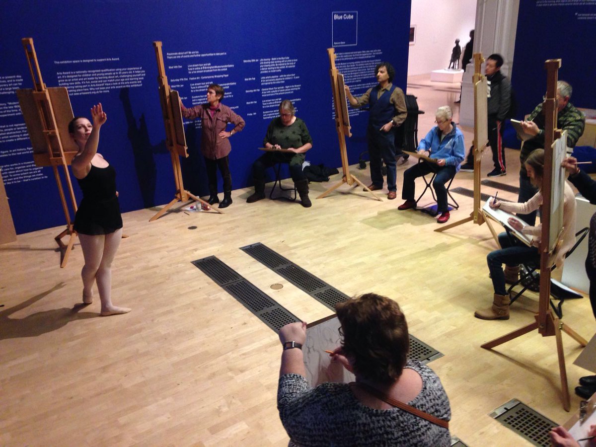 BM_AG's tweet photo. Photos from Saturday's #NightintheMuseum life drawing class event @BM_AG - Ballet in the Blue Cube! Inspired by the @A_C_Collection. https://t.co/vpkiVozNHP