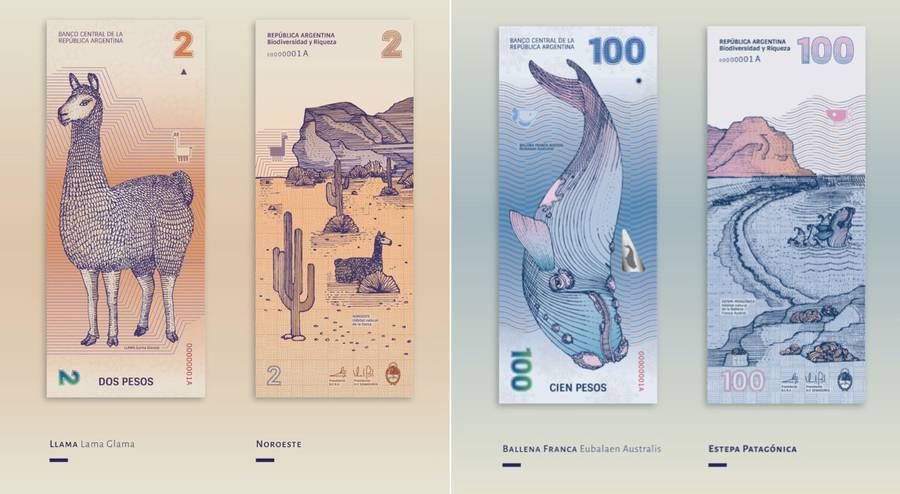 fubiz's tweet image. Beautiful Redesign of the Argentinean Bills bit.ly/2k97MHB