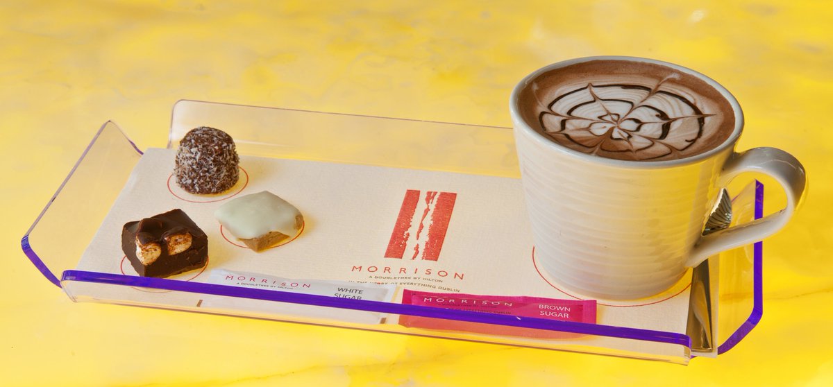 sheologydigital's tweet photo. So coffee at @morrisondublin comes with freebies: go sweet with the likes of chocolate ganache, or opt for savoury with vegetable gyoza #Yum https://t.co/MICx4VaLCK