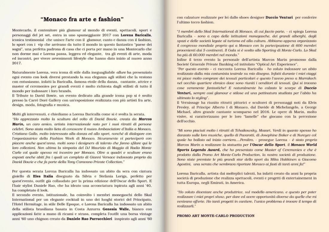 LorenaBaricalla's tweet image. On Wine &amp;amp; Fashion Magazine read in Italian about my week in Monaco! Art, fashion and events! 
#lorenabaricalla #LB