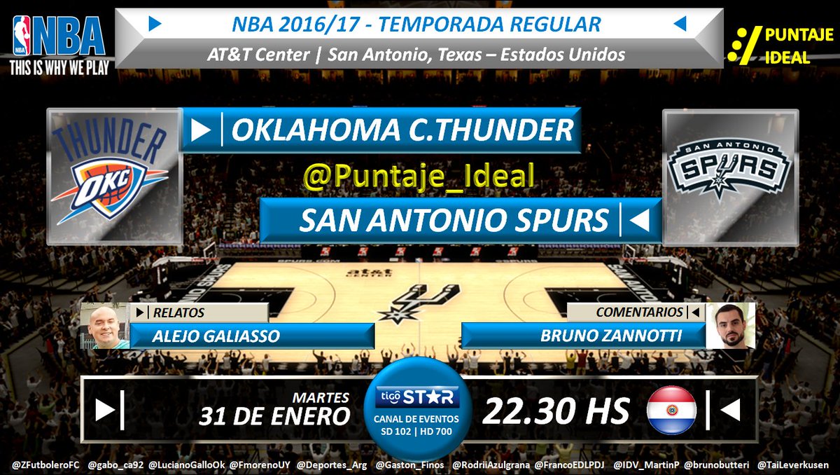 Puntaje_Ideal's tweet photo. #NBAxTS | #ThunderUp vs. #GoSpursGo
Relata: @alejogaliasso | Comenta: @bzeta7
#TV📺: Canal de Eventos de @TigoParaguay | #NBA
Dale RT https://t.co/lmMFTecvmn