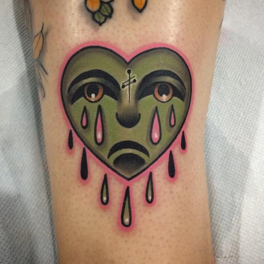 Crying heart tattoo by Jake Howe  Northside Tattooz  Facebook