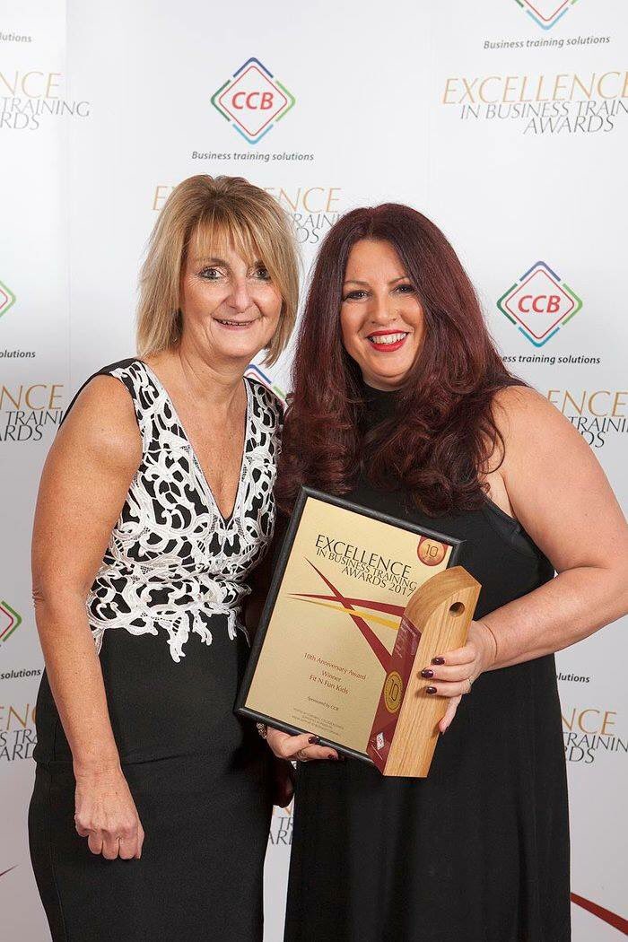 FitNFunNursery's tweet photo. Our CEO @RachelFNFKids receiving the #ebta2017 Tenth Anniversary Award from @ccbtraining in recognition of our commitment to training! 🎉 https://t.co/qAgSIOEaqU